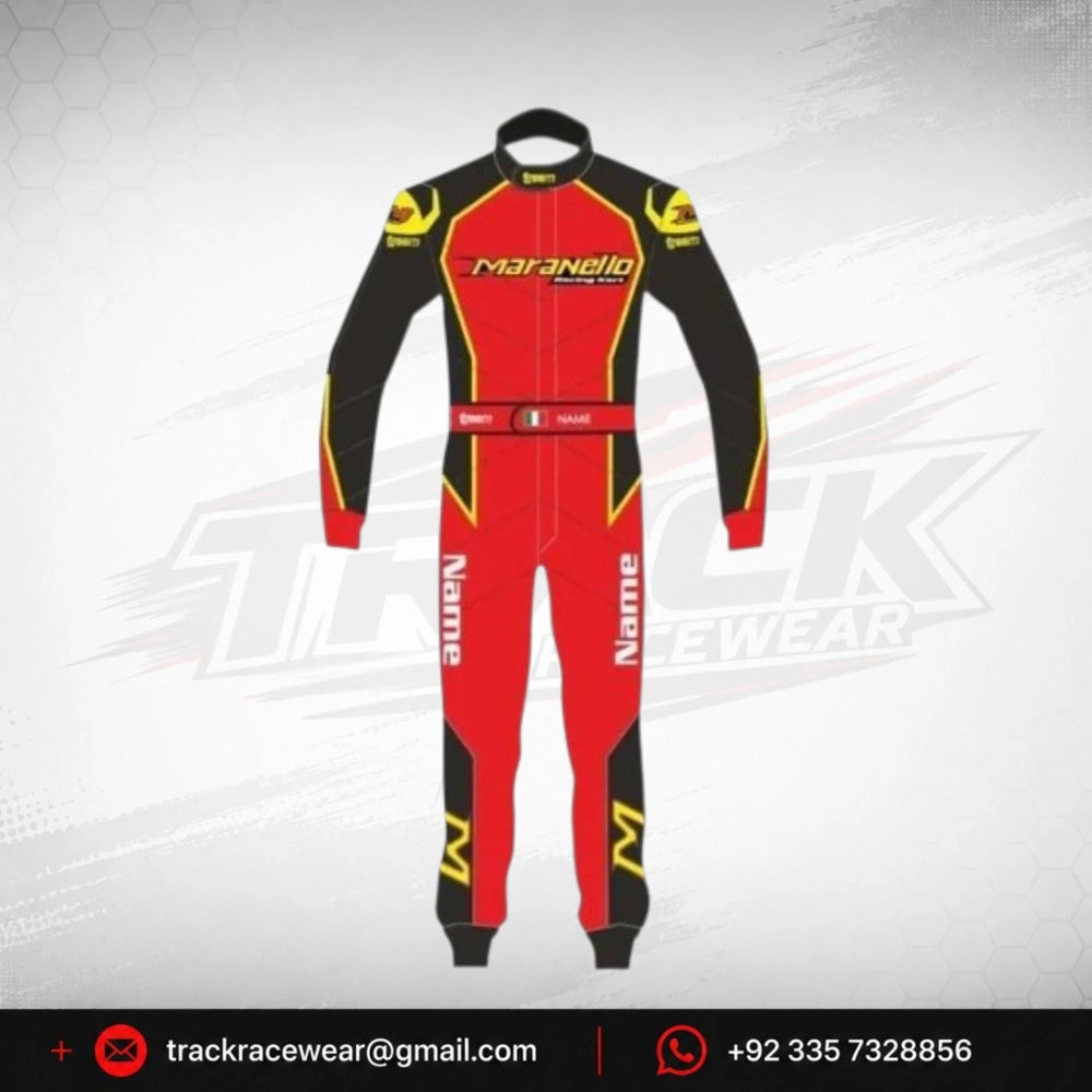 Maranello Racing Kart Suit – Red, Yellow & Black Racing Overall