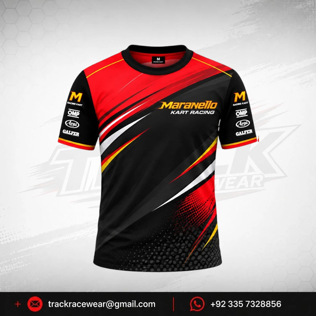 Maranello Red Black Sprint Kart Racing T-Shirt