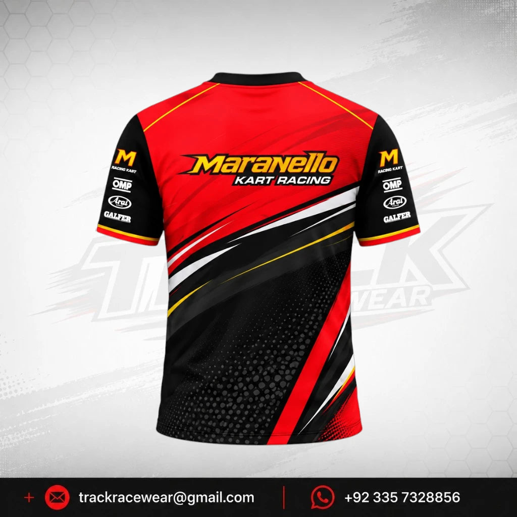 Maranello Red Black Sprint Kart Racing T-Shirt