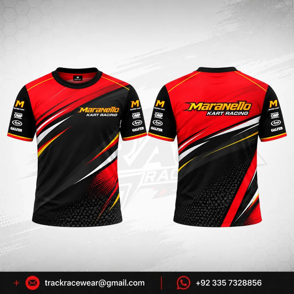 Maranello Red Black Sprint Kart Racing T-Shirt
