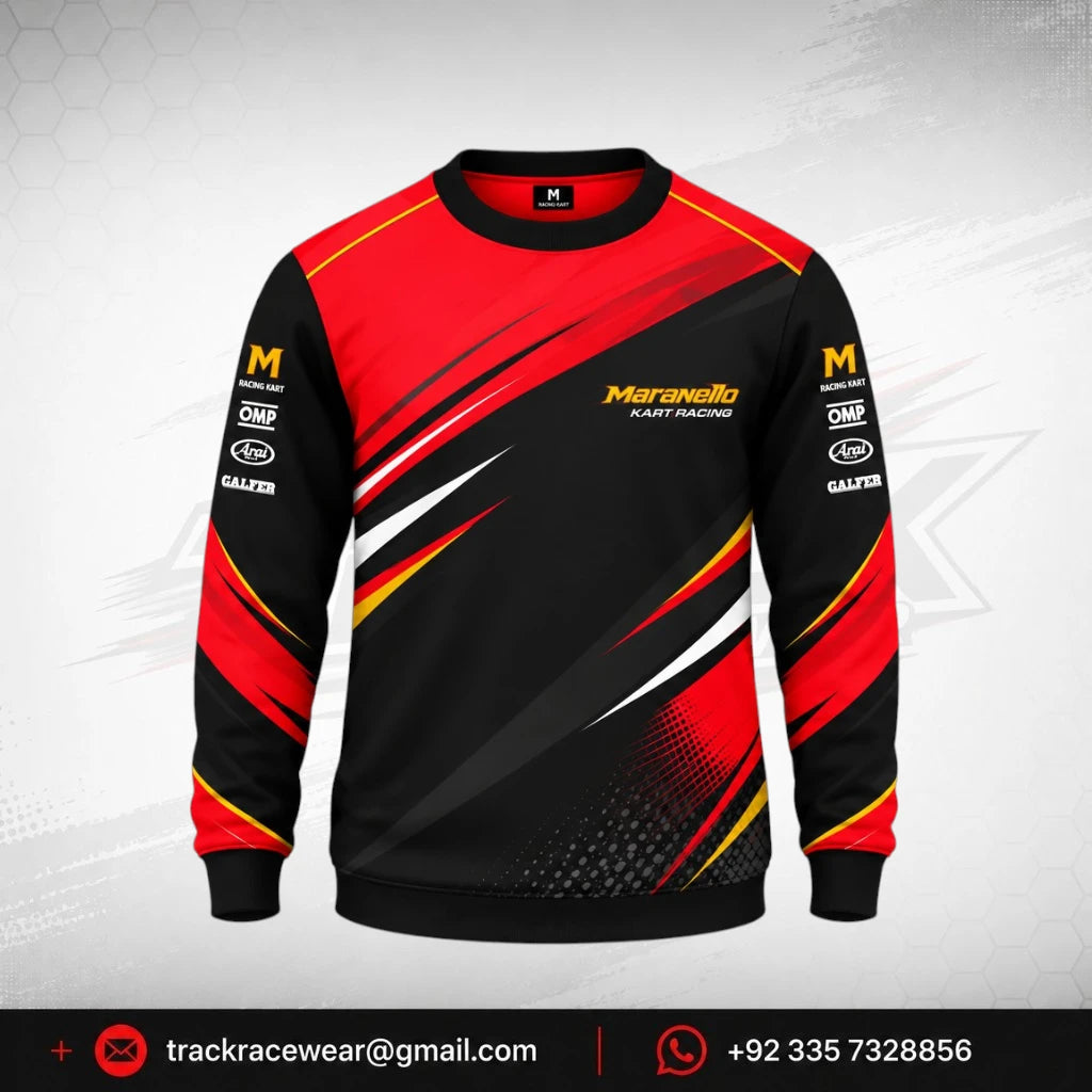 Maranello Red Black Track Racing Crewneck