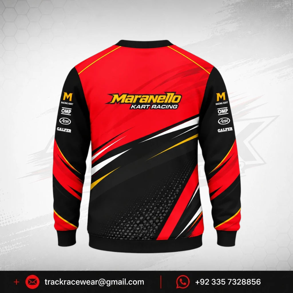 Maranello Red Black Track Racing Crewneck