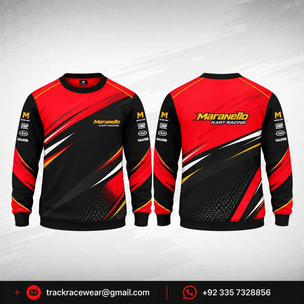 Maranello Red Black Track Racing Crewneck
