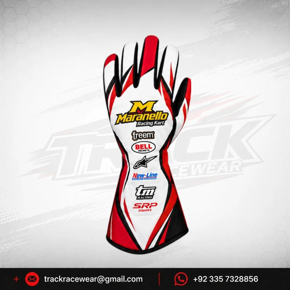 Maranello White Racing Kart Gloves