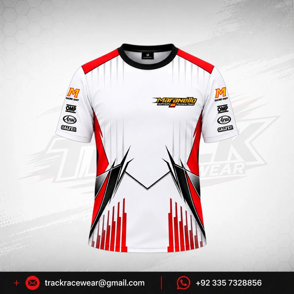 Maranello White Red Motorsport Kart T-Shirt