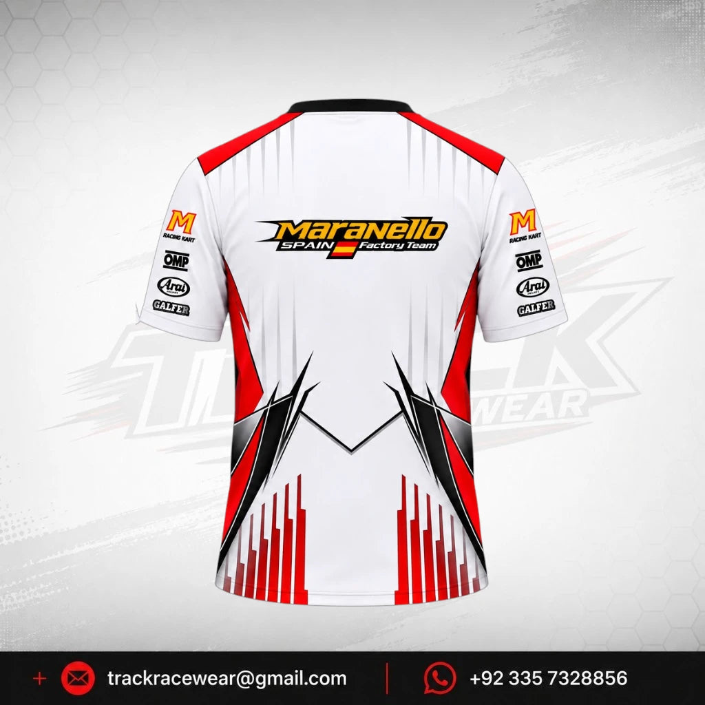 Maranello White Red Motorsport Kart T-Shirt
