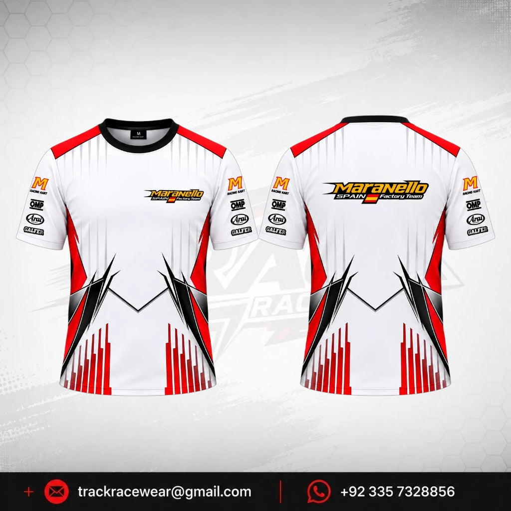 Maranello White Red Motorsport Kart T-Shirt