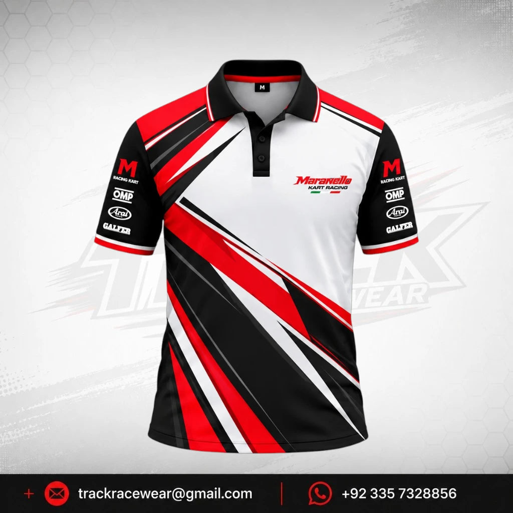 Maranello White Red Motorsport Polo