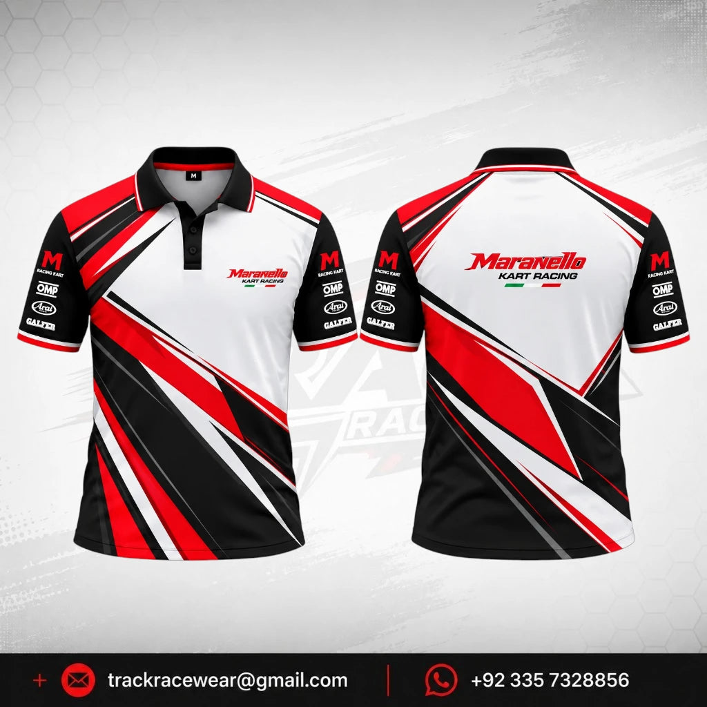 Maranello White Red Motorsport Polo