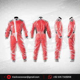 OMP Red Clear Kart Racing Rain Suit – Waterproof Over Suit