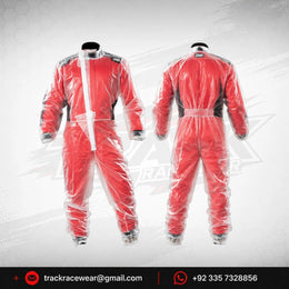 OMP Red Clear Kart Racing Rain Suit – Waterproof Over Suit
