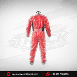 OMP Red Clear Kart Racing Rain Suit – Waterproof Over Suit