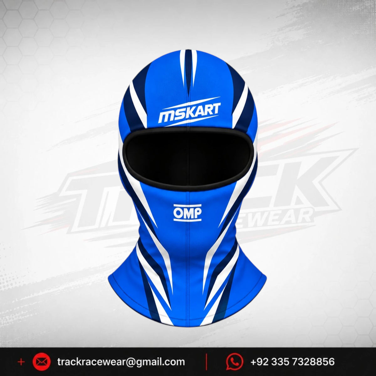 Official 2026 MS KART Balaclava – Royal Blue & Navy