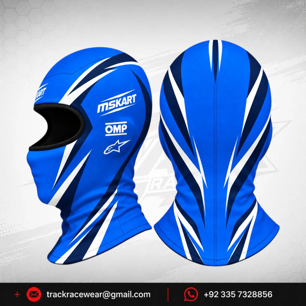 Official 2026 MS KART Balaclava – Royal Blue & Navy