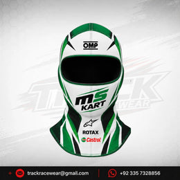 Official 2026 MS KART Balaclava – White, Green & Black