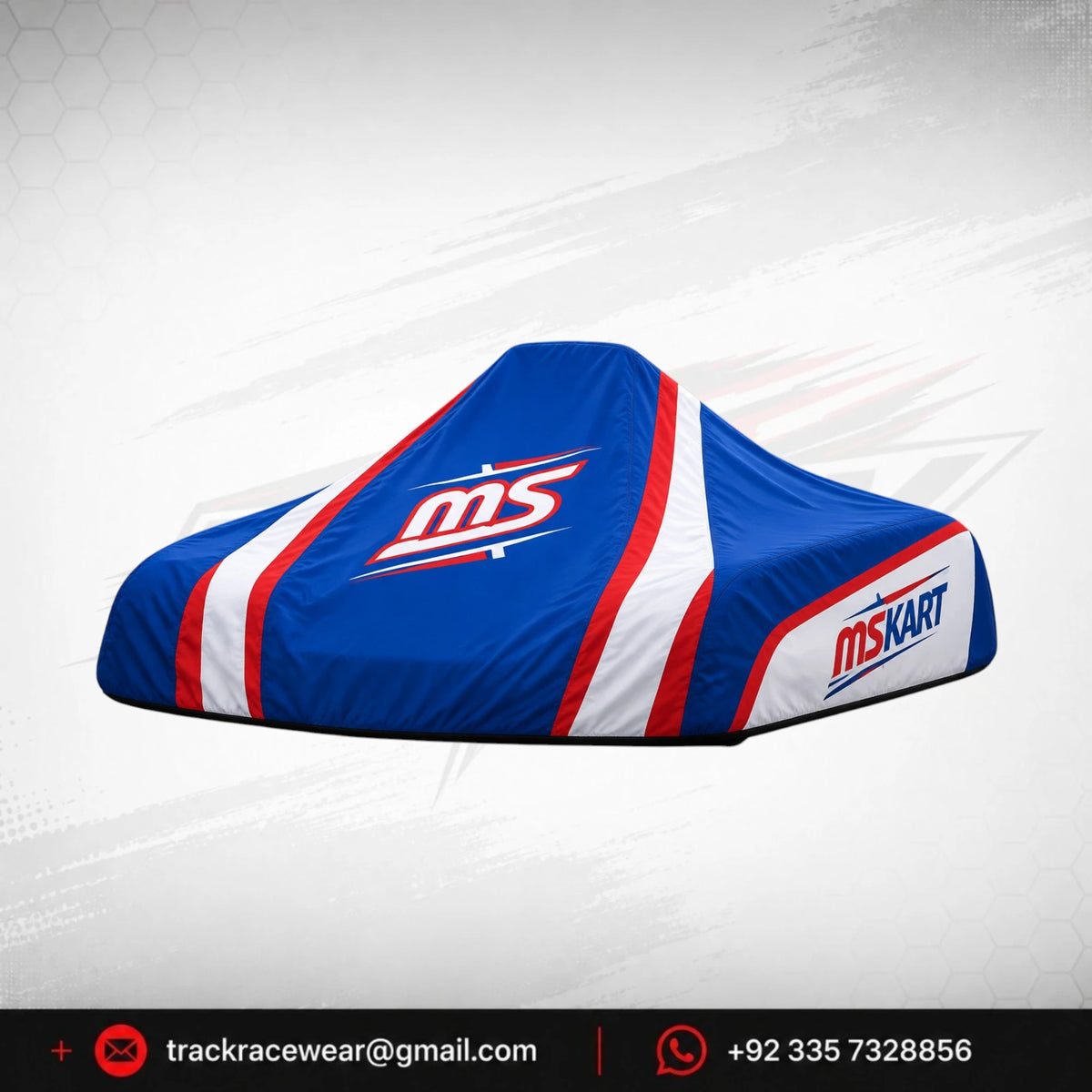 Official 2026 MS KART Factory Racing Kart Cover – Royal Blue, Red & White