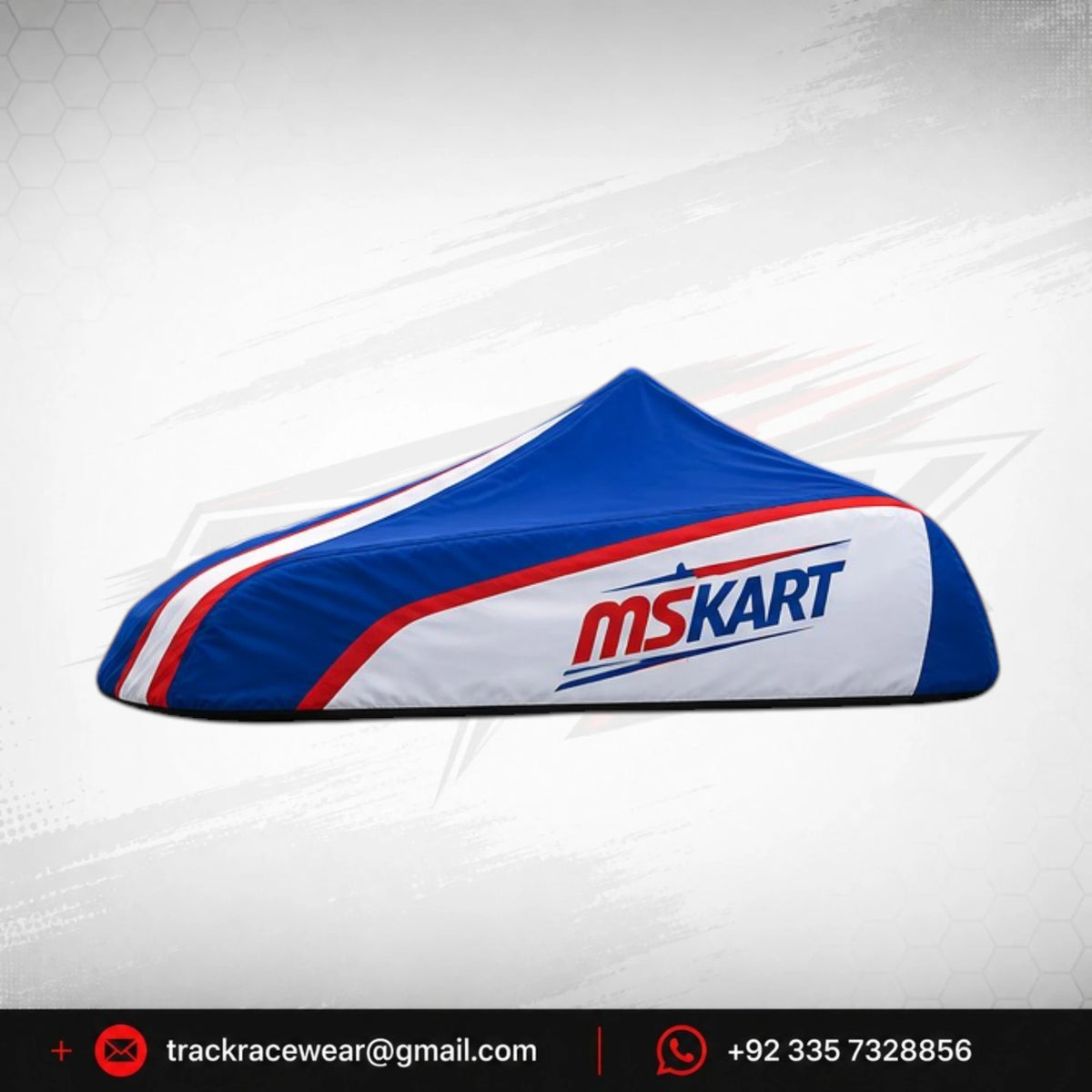 Official 2026 MS KART Factory Racing Kart Cover – Royal Blue, Red & White