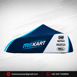 Official 2026 MS KART Factory Racing Protective Kart Cover – Dark Blue, Light Blue & White