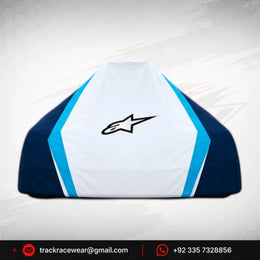 Official 2026 MS KART Factory Racing Protective Kart Cover – Dark Blue, Light Blue & White