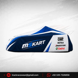 Official 2026 MS KART Factory Racing Protective Kart Cover – White & Dark Blue