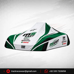 Official 2026 MS KART Factory Racing Protective Kart Cover – White, Green & Black