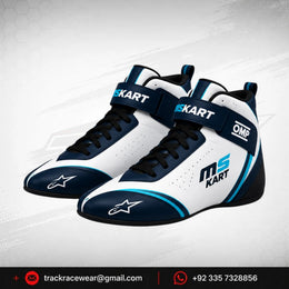 Official 2026 MS KART Factory Racing Shoes – Dark Blue, Light Blue & White