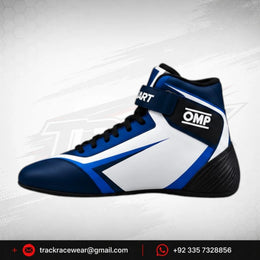 Official 2026 MS KART Racing Shoes – White & Royal Blue