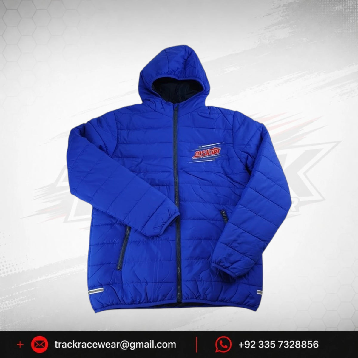Official MS KART Factory Racing Team Blue Puffer Jacket