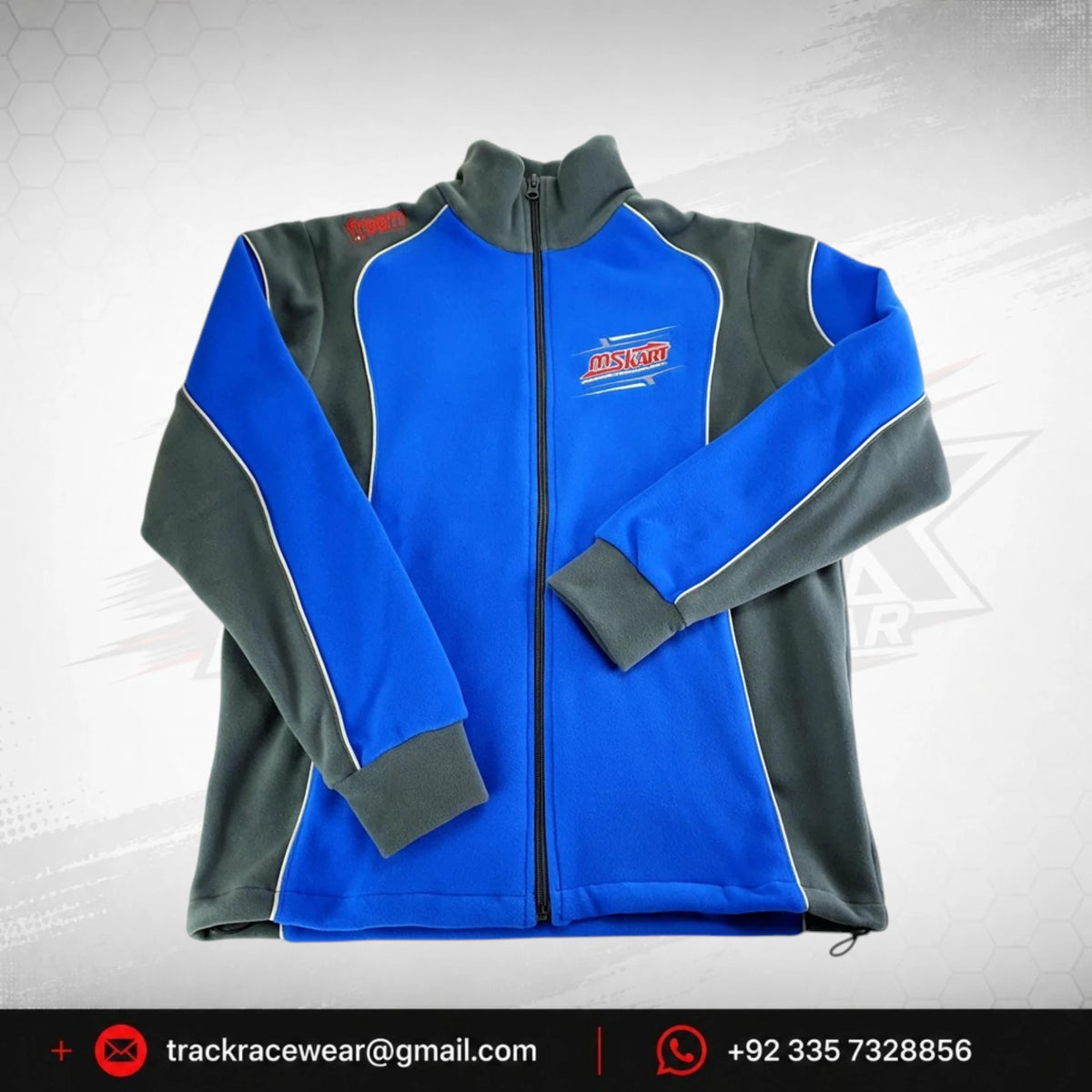 Official MS KART Factory Racing Team Blue & Grey Track Jacket