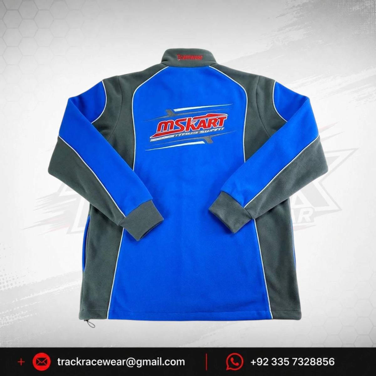 Official MS KART Factory Racing Team Blue & Grey Track Jacket