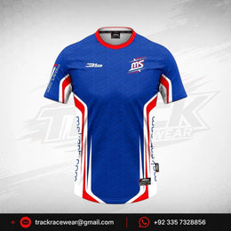 Official MS KART Factory Racing T-Shirt – Blue, Red & White