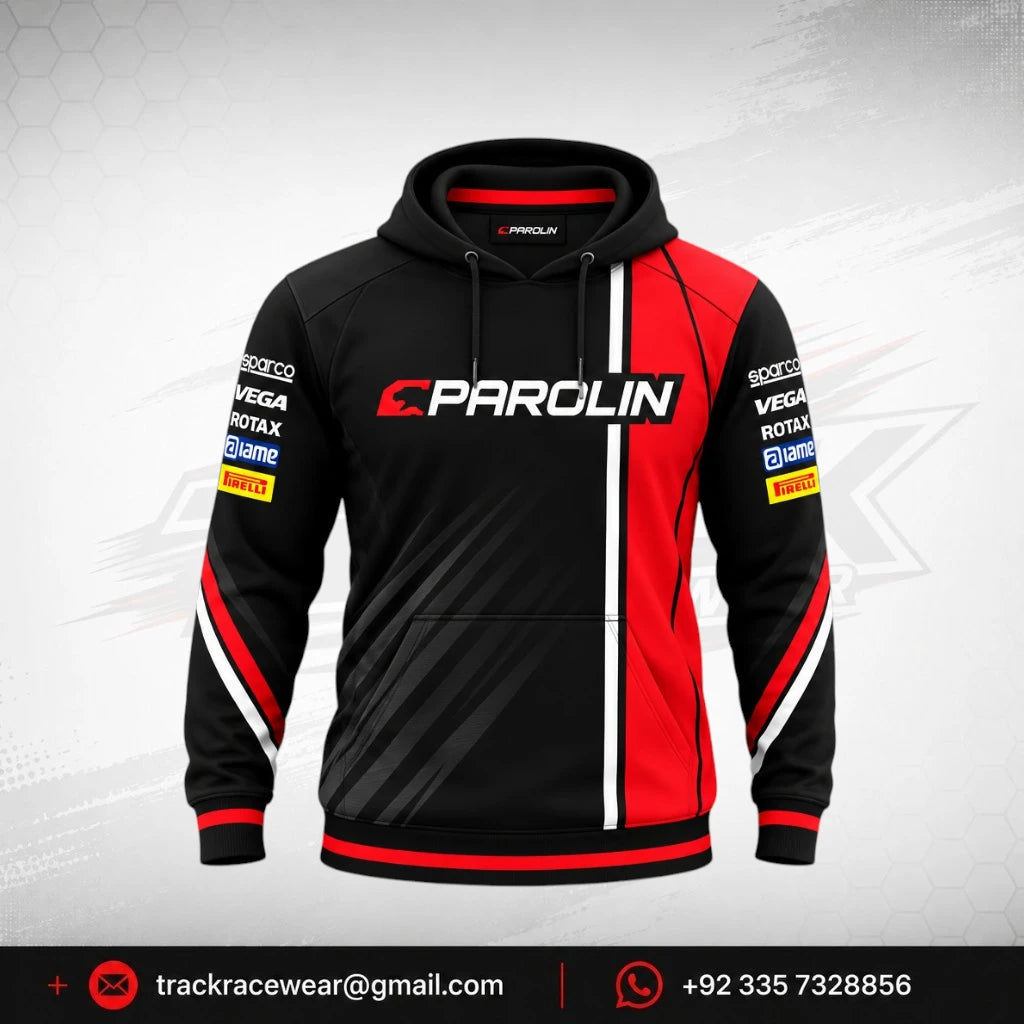 Parolin Black Red Racing Hoodie