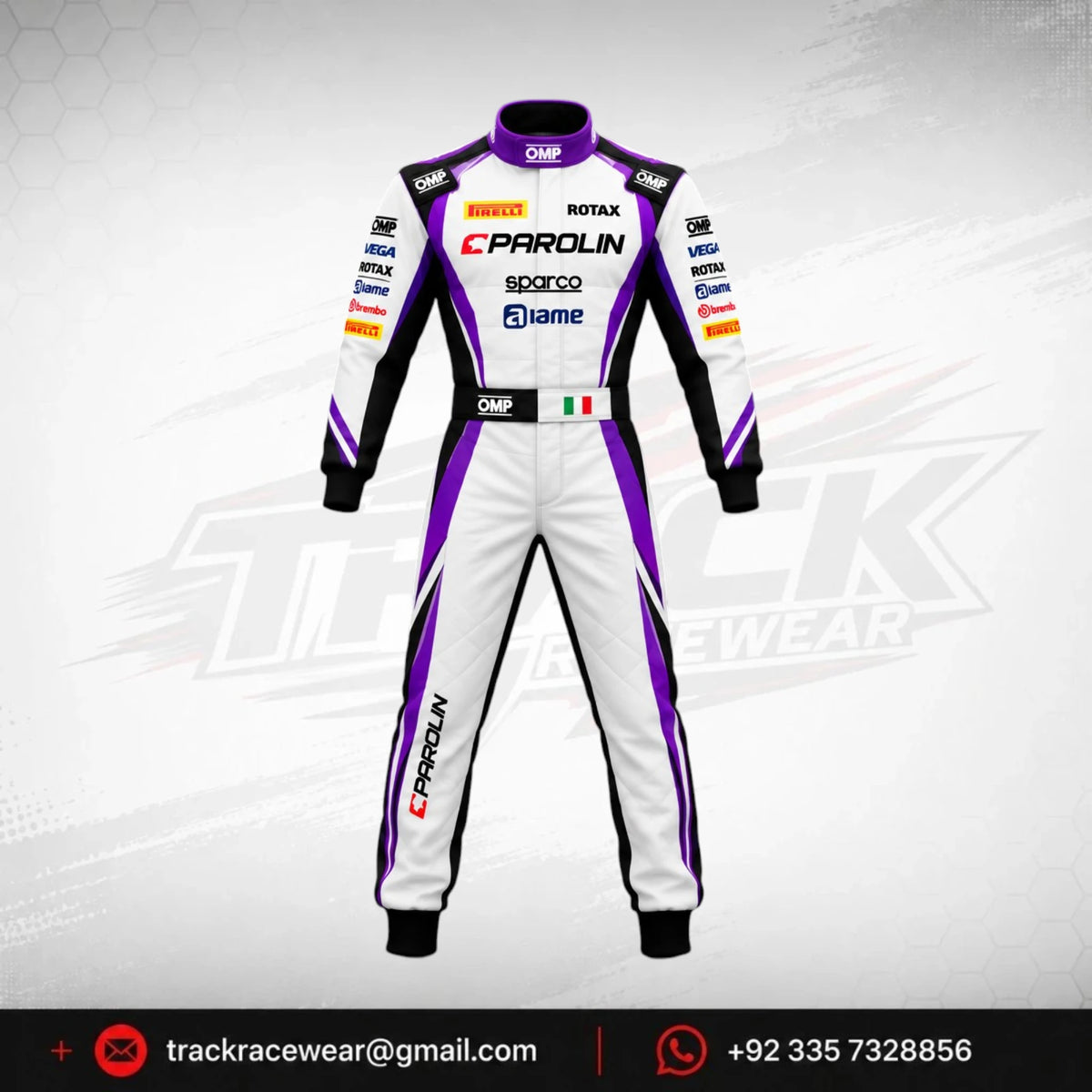 Parolin Purple Vortex Kart Suit