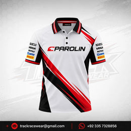Parolin Red Black Graphic Racing Polo