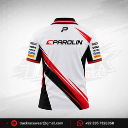 Parolin Red Black Graphic Racing Polo