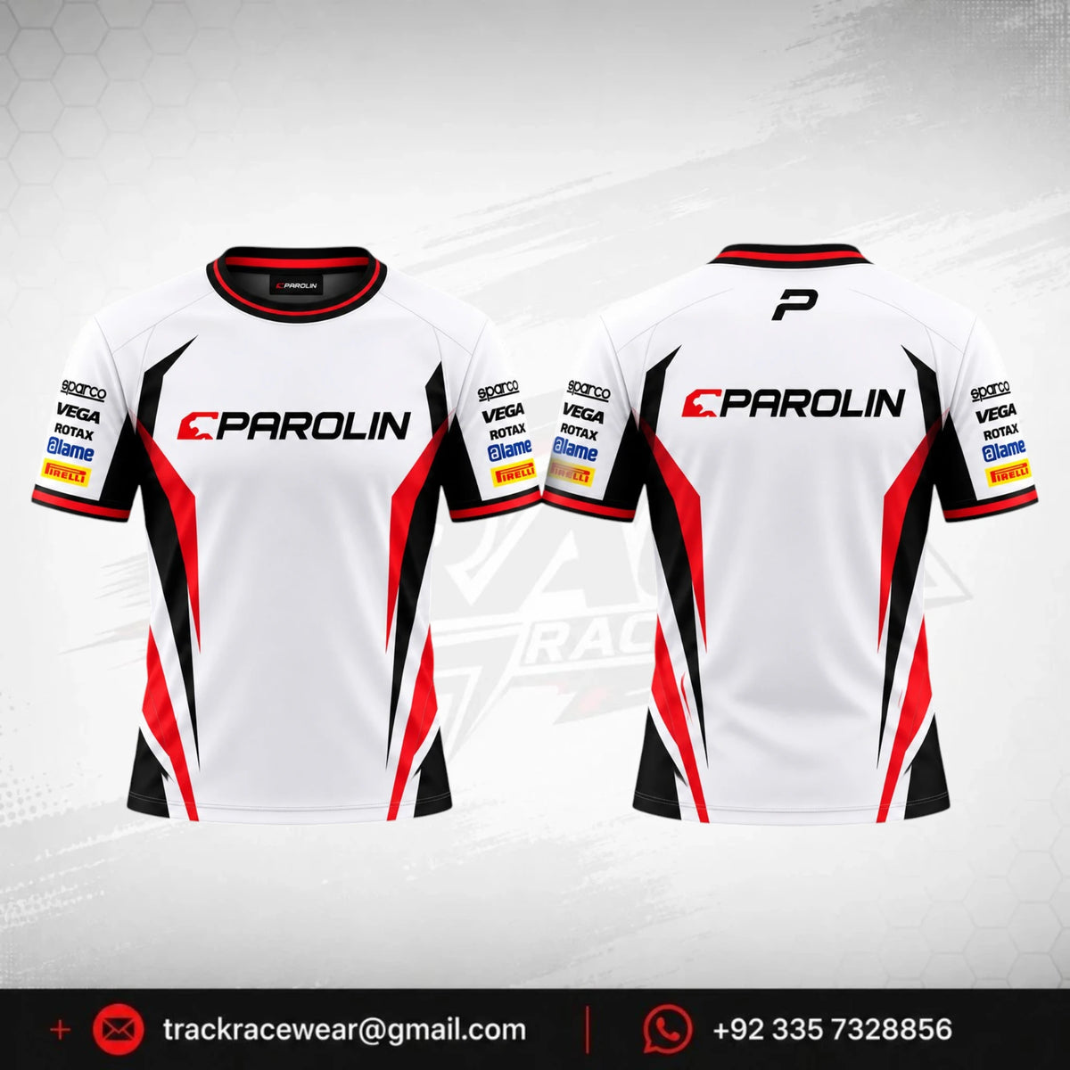 Parolin White Black Red Motorsport Tee