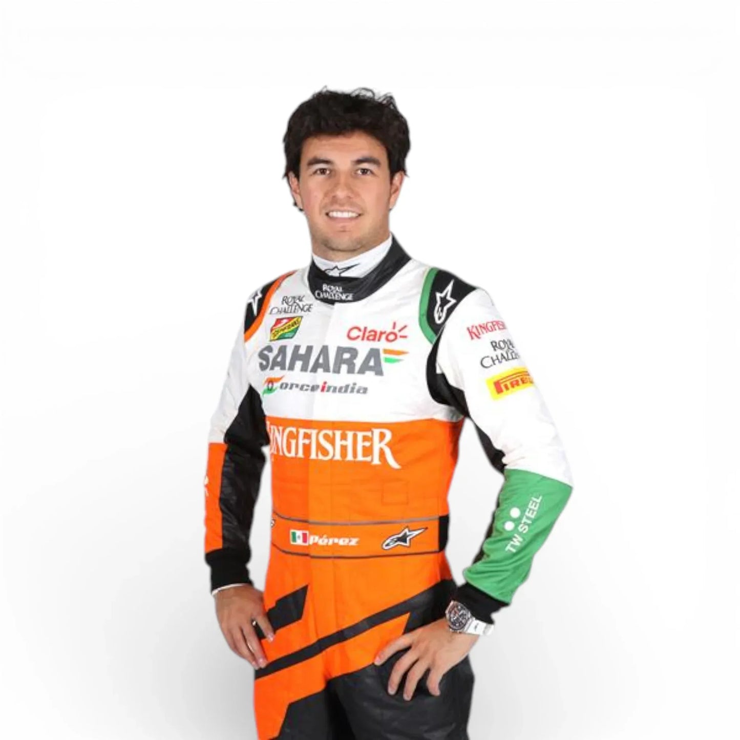 2014 Sergio Perez Sahara Force India F1 Race Suit – Orange Edition - Rustle Racegear