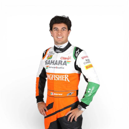 2014 Sergio Perez Sahara Force India F1 Race Suit – Orange Edition - Rustle Racegear
