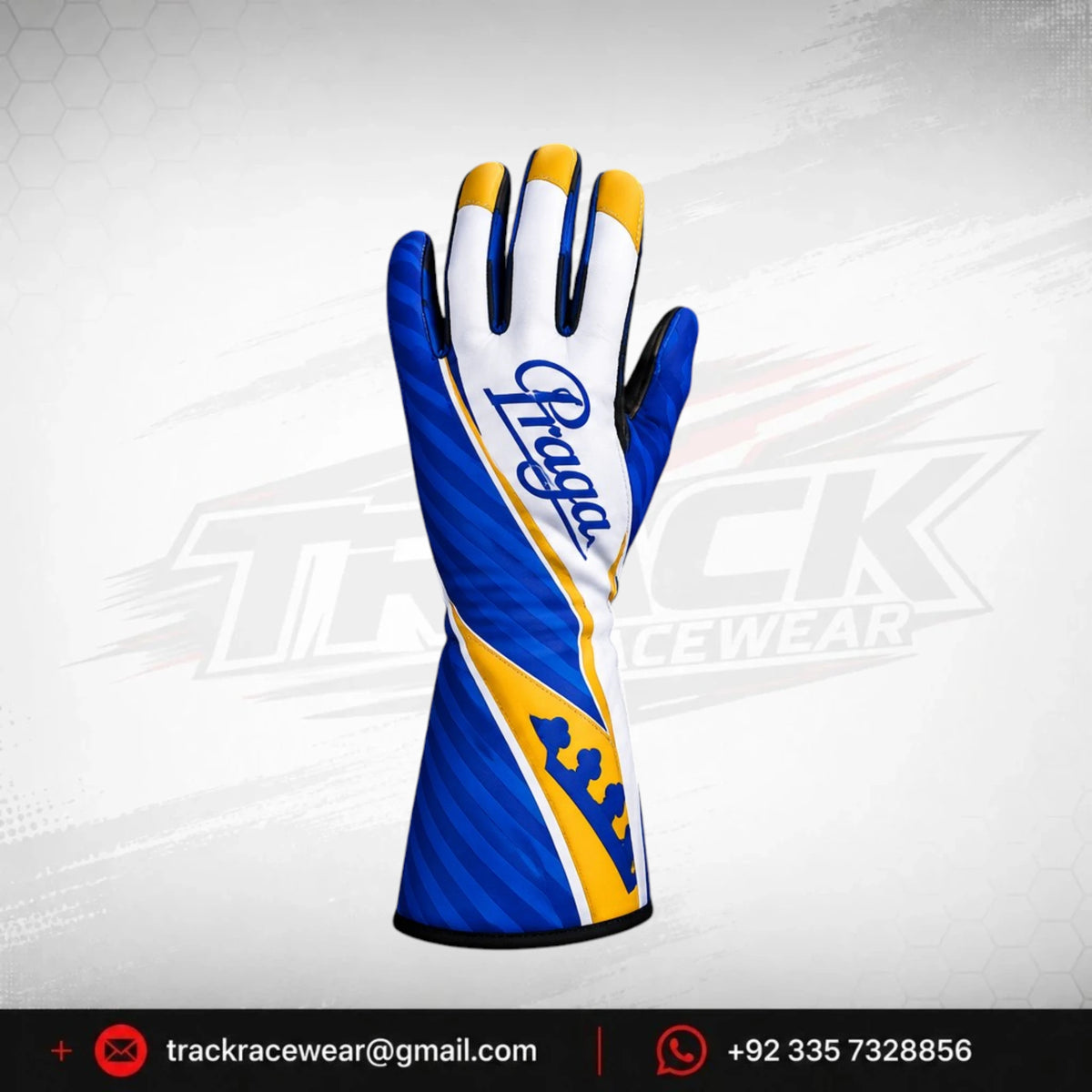 Praga Blue Gold Kart Gloves