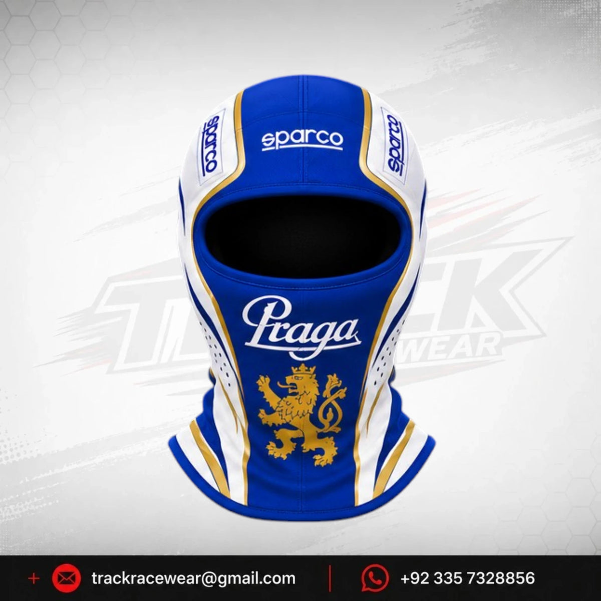 Praga Blue Gold Karting Balaclava