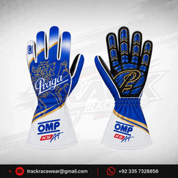Praga Blue Gold Racing Gloves