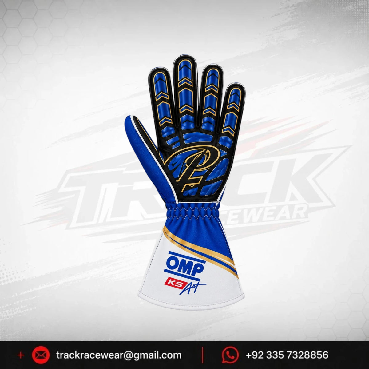 Praga Blue Gold Racing Gloves