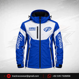 Praga Blue Hooded Racing Jacket