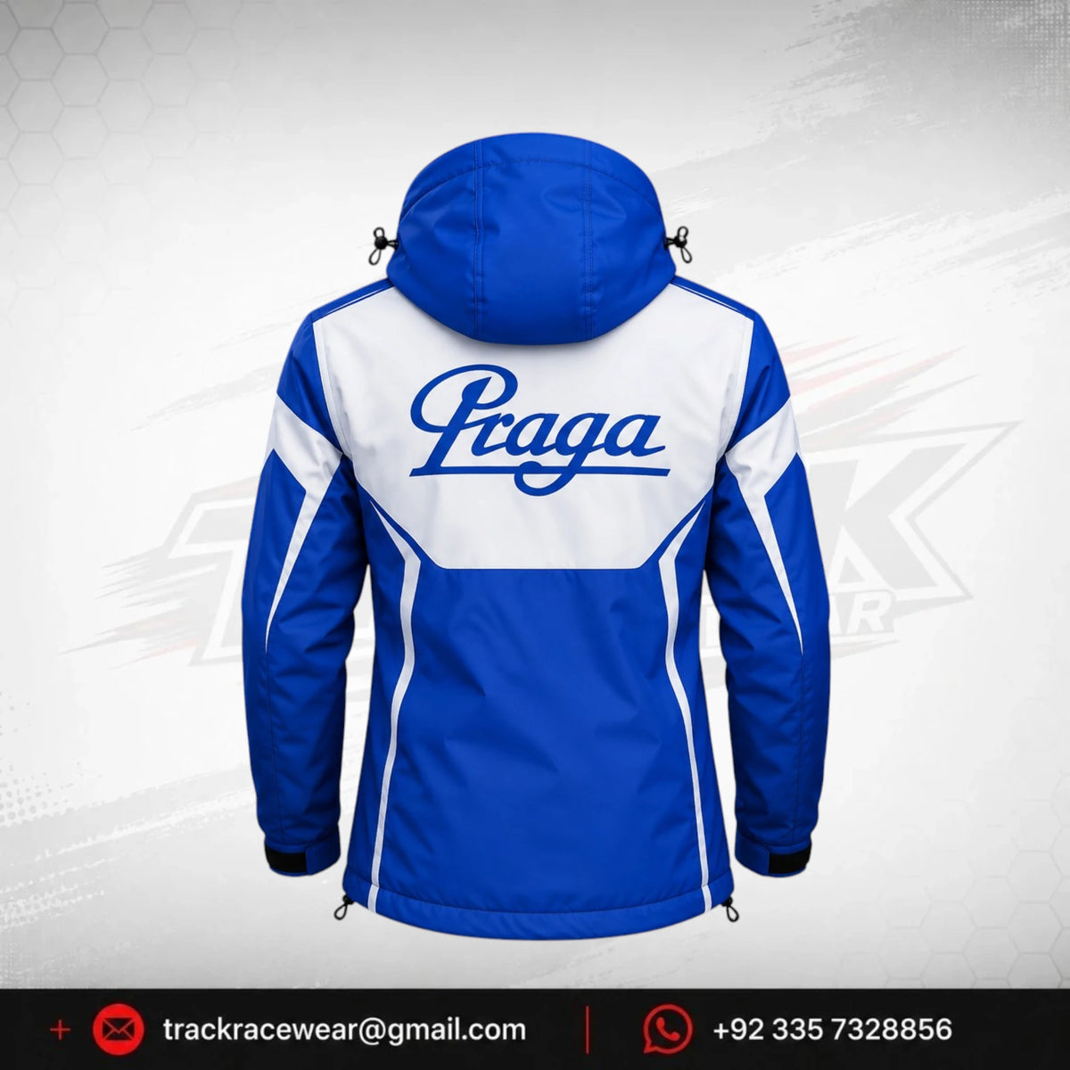 Praga Blue Hooded Racing Jacket