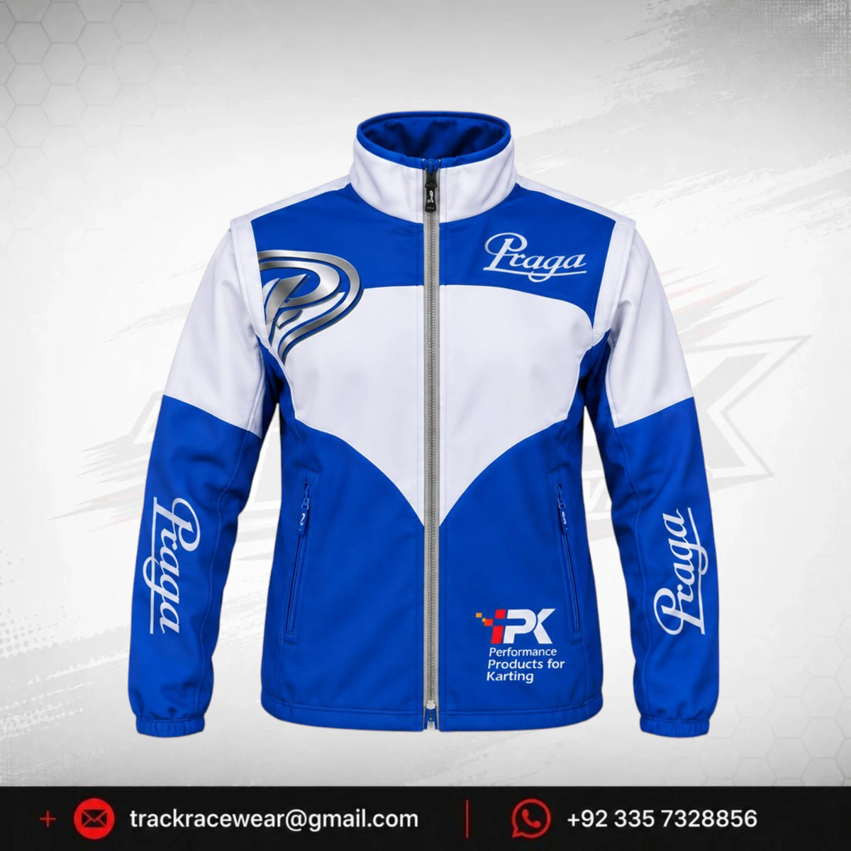 Praga Blue White Racing Jacket