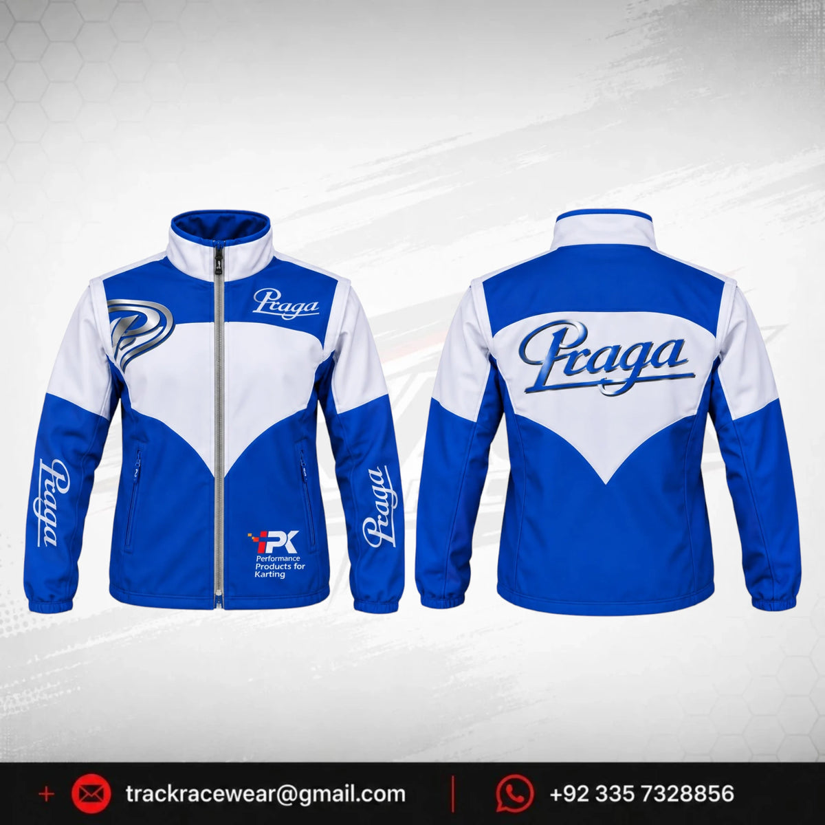 Praga Blue White Racing Jacket