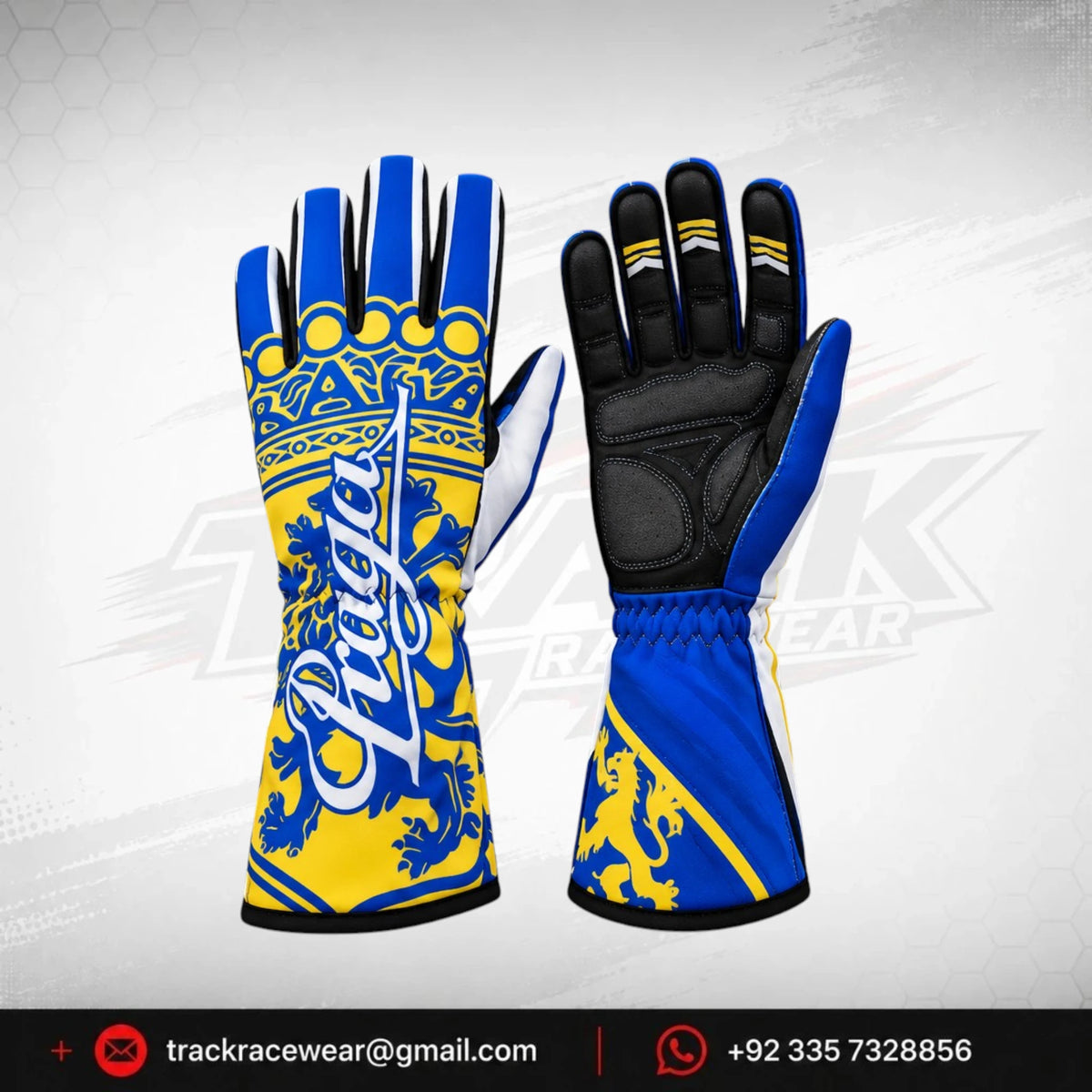 Praga Blue Yellow Motorsport Gloves