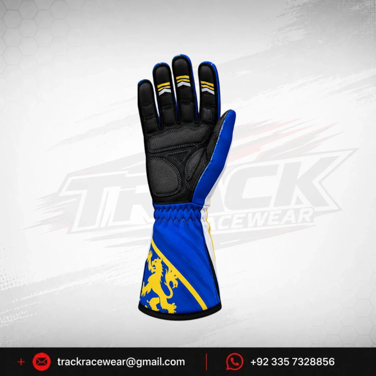 Praga Blue Yellow Motorsport Gloves