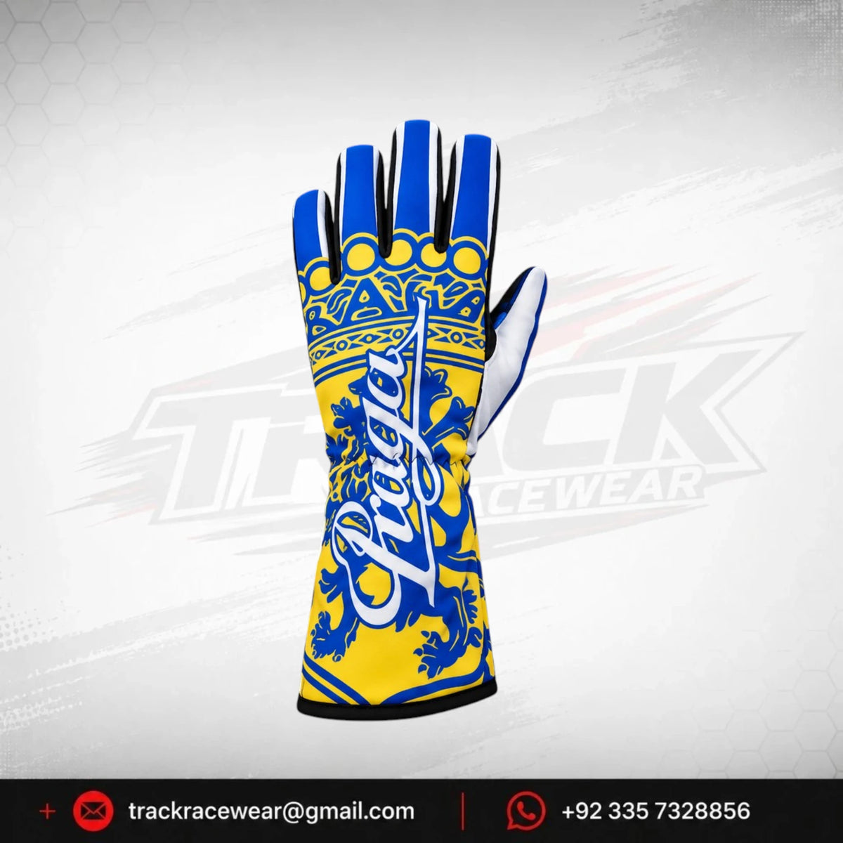 Praga Blue Yellow Motorsport Gloves