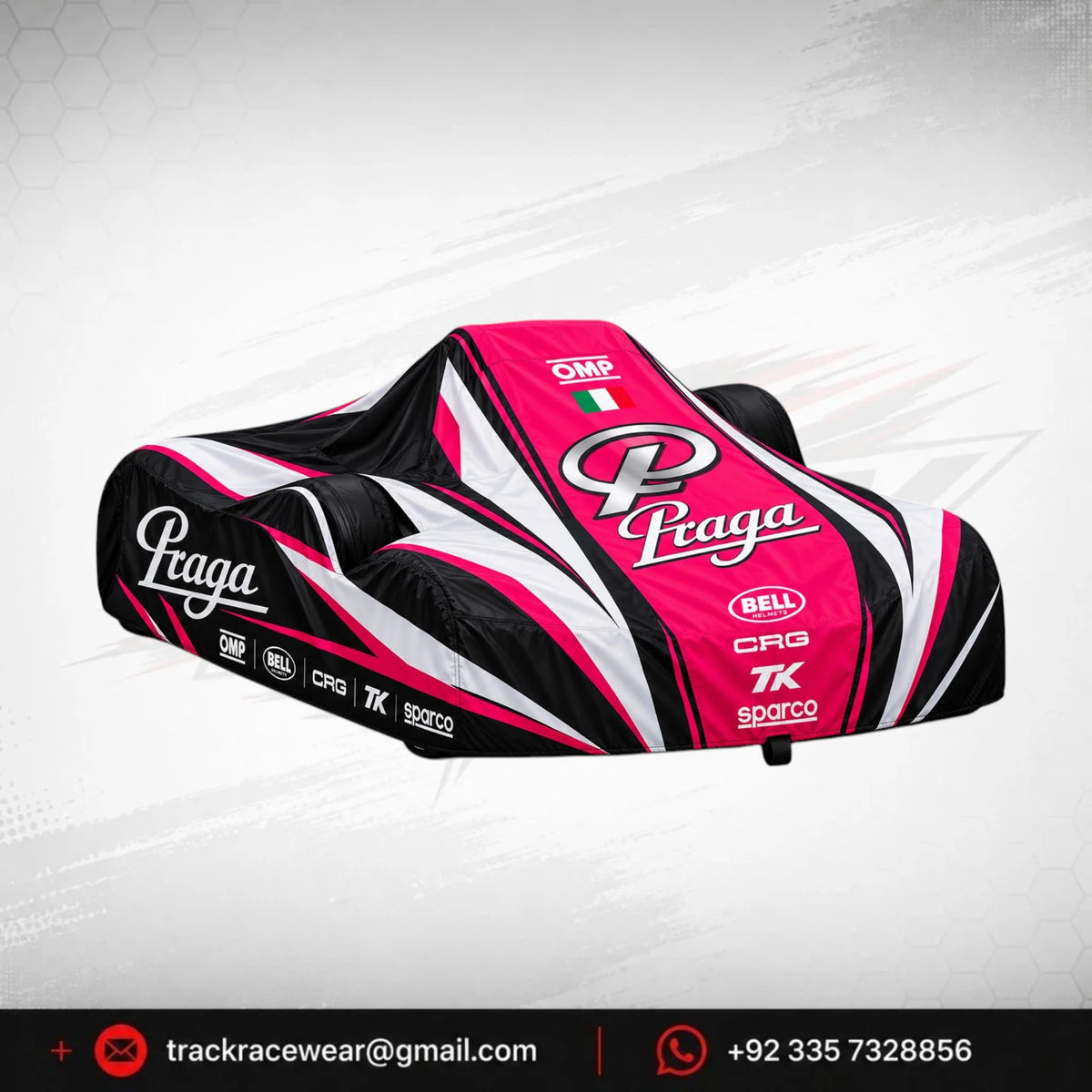 Praga Pink Black Kart Cover Set